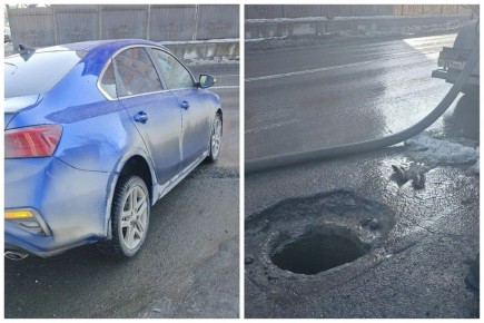 «Заметить его было невозможно из-за лужи»: челябинец угодил в открытый люк на машине