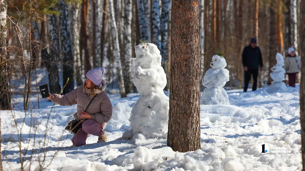 Челябинцы устроили в парке импровизированную выставку снеговиков