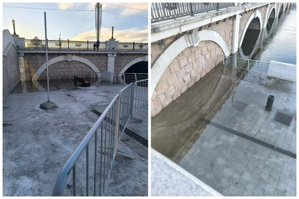 Большая вода пришла? В центре Челябинска начало затапливать набережную