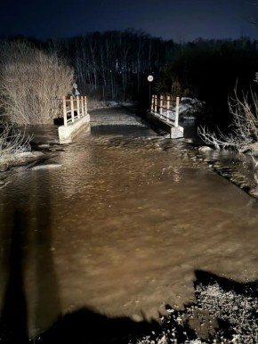 Из-за разлива реки Зюзелги временно закрыли мостик, соединяющий Рощино и Ужевку