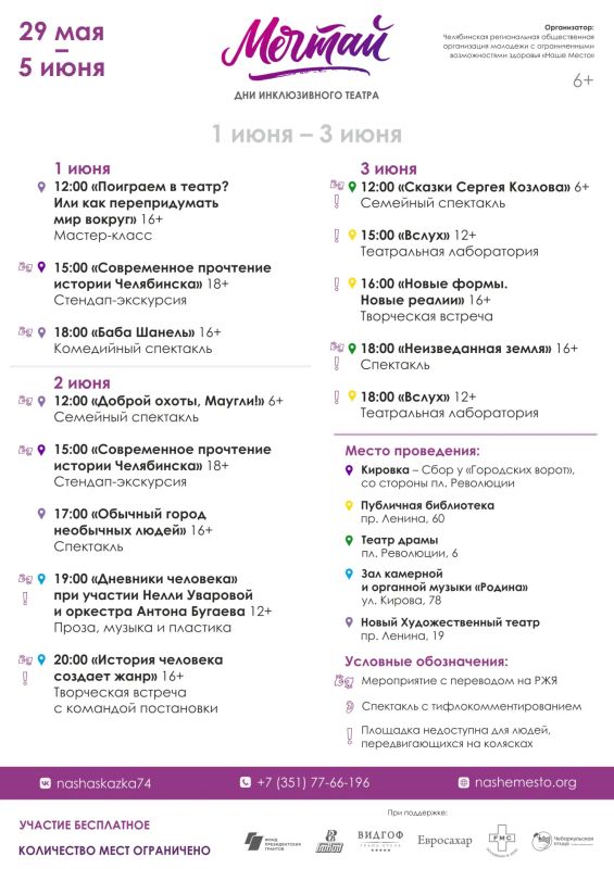 Челябинск на восемь дней станет площадкой Всероссийского фестиваля инклюзивного театра Челябинск на восемь дней станет площадкой Всероссийского фестиваля инклюзивного театра