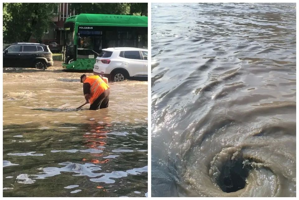 «Воды по колено»: коммунальщики ликвидируют последствия сильного ливня в Челябинске
