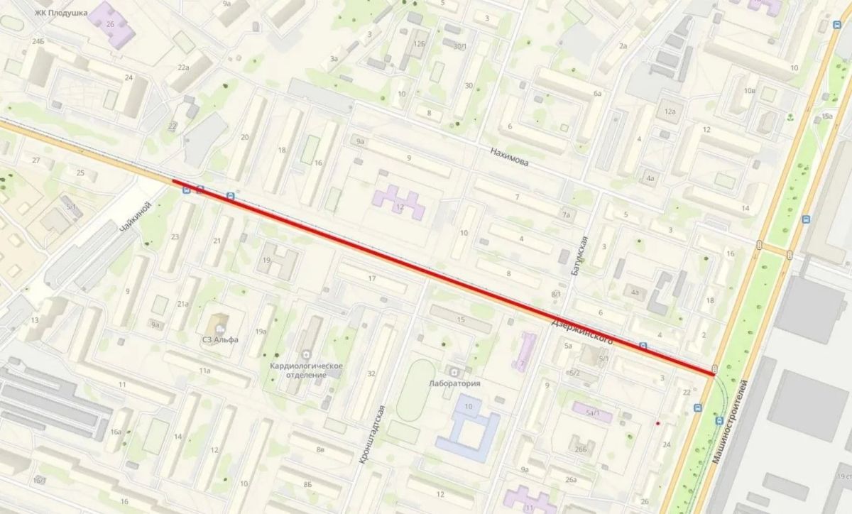 Движение по улице Дзержинского в Челябинске закроют до конца лета