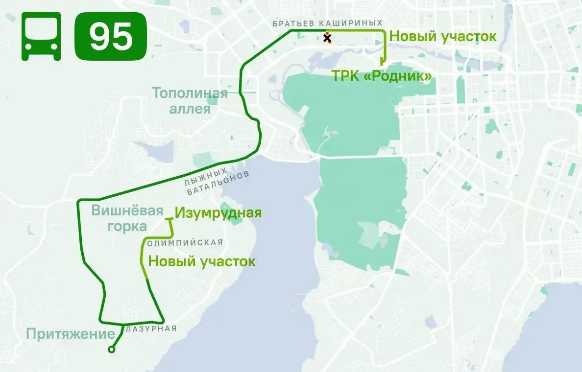 Автобус № 95 продлят до «Вишневой горки» в Челябинске