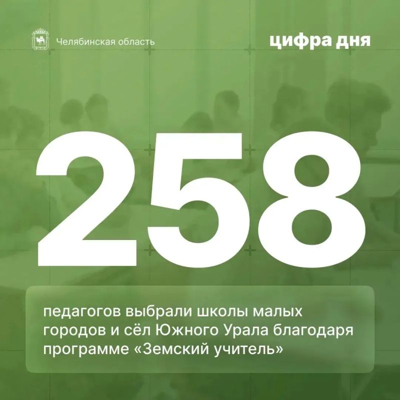 Программа «Земский учитель» работает в Челябинской области с 2020 года и за это время уже помогла привлечь в школы сельских территорий, рабочих поселков, поселков городского типа и малых городов 258 педагогов
