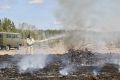 В Карталинском округе, в районе населенных пунктов Вишневый и Красный Яр, горят лес и трава