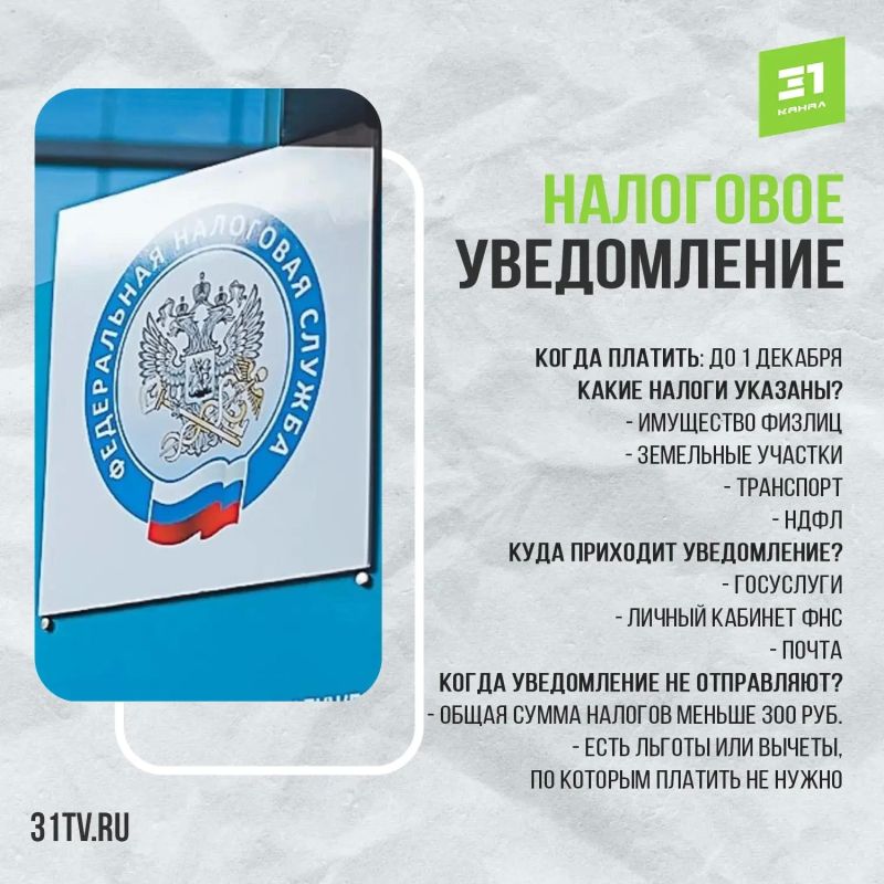 Налоговые уведомления. Что надо знать